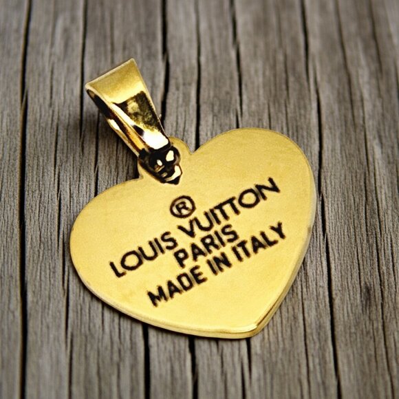 Louis Vuitton Heart Shaped Pendant | Repurposed Bag Tag | Mint Condition - Picture 8 of 13